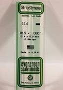 Evergreen 114 - .015" X .080" OPAQUE WHITE POLYSTYRENE STRIP #114