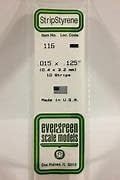 Evergreen 115 - .015" X .100" OPAQUE WHITE POLYSTYRENE STRIP #116
