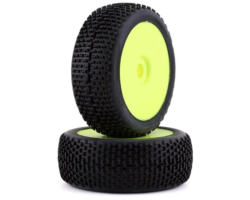 #GBY07A  GRP Easy Pre-Mounted 1/8 Buggy Tires (2) (Yellow) (Soft)
