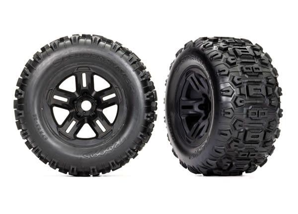 #9672  Traxxas Sledge Pre-Mounted 3.8" Sledgehammer Tires (Black) (2) w/17mm Hex