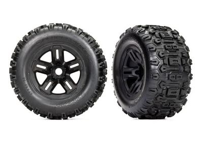 #9672  Traxxas Sledge Pre-Mounted 3.8" Sledgehammer Tires (Black) (2) w/17mm Hex