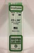 Evergreen 112 .015" X .040" OPAQUE WHITE POLYSTYRENE STRIP #Evergreen 112