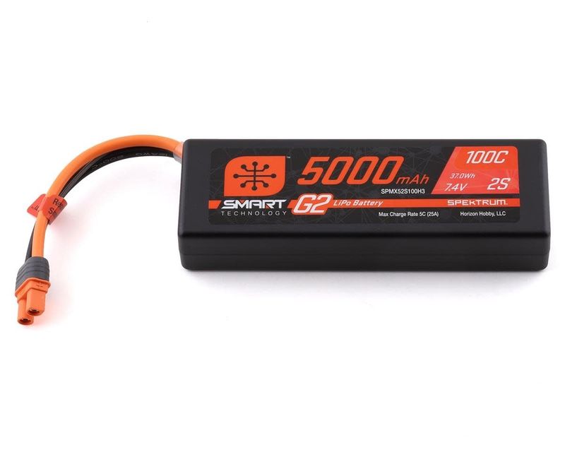 #SPMX52S100H3 Spektrum RC 2S Smart G2 LiPo 100C Battery Pack (7.4V/5000mAh) w/IC3 Connector