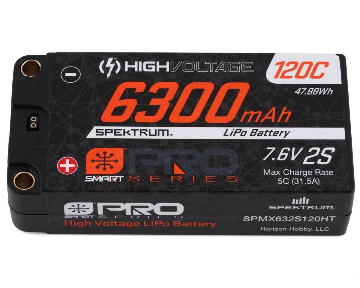 #SPMX632S120HT Spektrum RC 2S Hard Case LiPo 120C Shorty LiPo Battery (7.6V/6300mAh) w/5mm Bullets