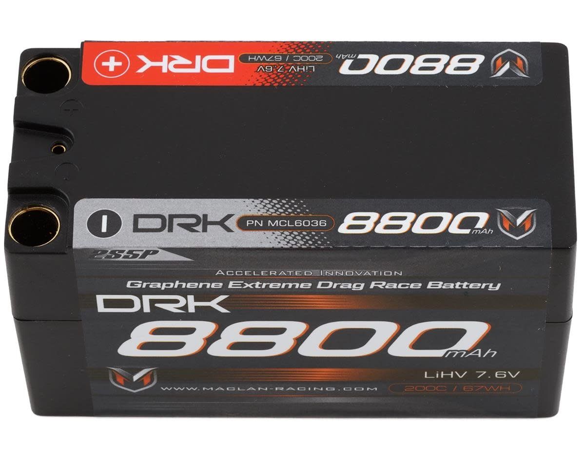 #MCL6036 Maclan Extreme Drag Race Graphene 2S 200C LiPo Battery (7.4V/8800mAh) w/8mm Bullets