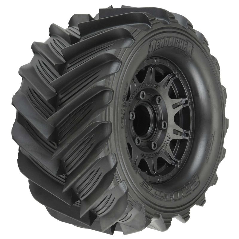 #PRO1019610 Pro-Line Demolisher 2.8" Pre-Mounted Tires w/Raid 6x30 Wheels (2) (Black) w/Removable Hex