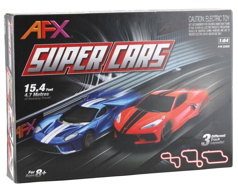 #AFX22032  AFX Super Cars 15-Foot Mega G+ HO Slot Car Track Set