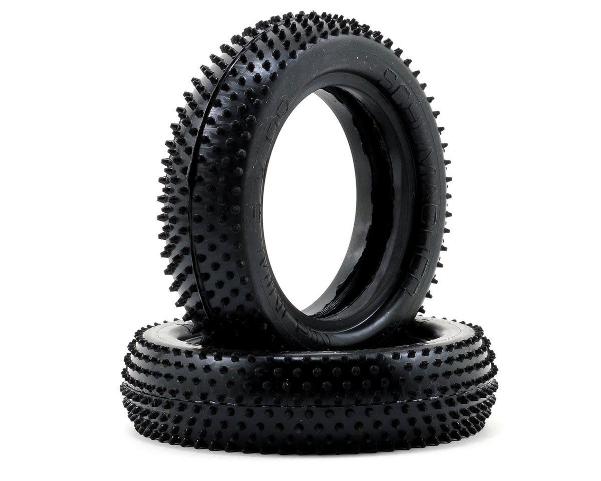 Schumacher "Mini Pin" Slim 2.2" 1/10 2WD Buggy Front Carpet Tires (2) (Yellow) #U6609
