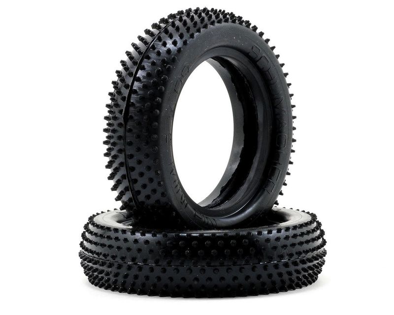 Schumacher "Mini Pin" Slim 2.2" 1/10 2WD Buggy Front Carpet Tires (2) (Yellow) #U6609