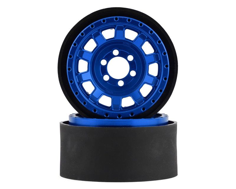 #VPS08705 Vanquish Products KMC KM236 Tank 2.2" Beadlock Crawler Wheels (Blue) (2)