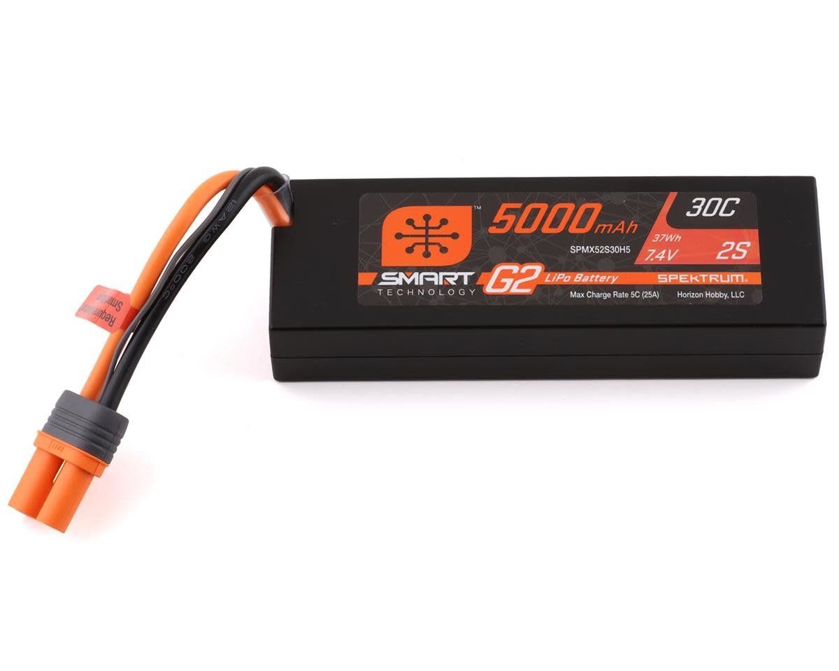 #SPMX52S30H5 Spektrum RC 2S Smart LiPo 30C Hard Case Battery Pack (7.4V/5000mAh) w/IC5 Connector
