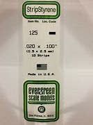Evergreen 125 - .020" X .100" OPAQUE WHITE POLYSTYRENE STRIP #125