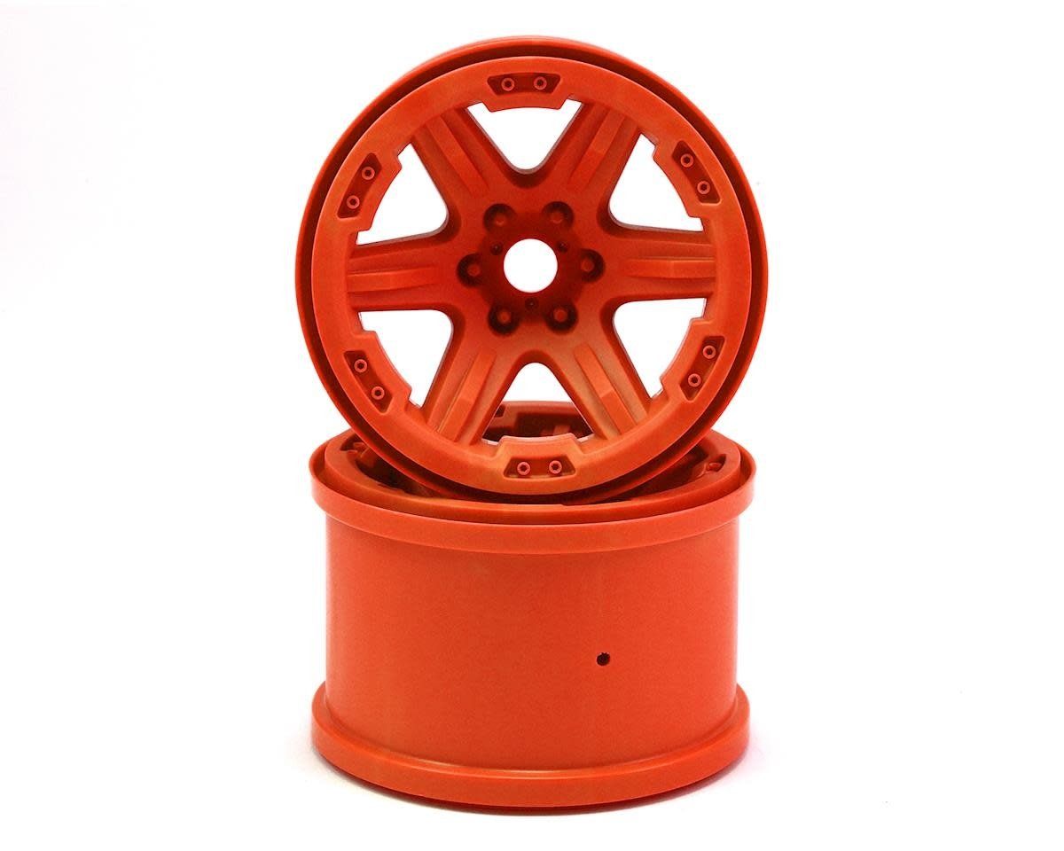 #8671A Traxxas 17mm Splined Hex 3.8" Monster Truck Wheels (Orange) (2)