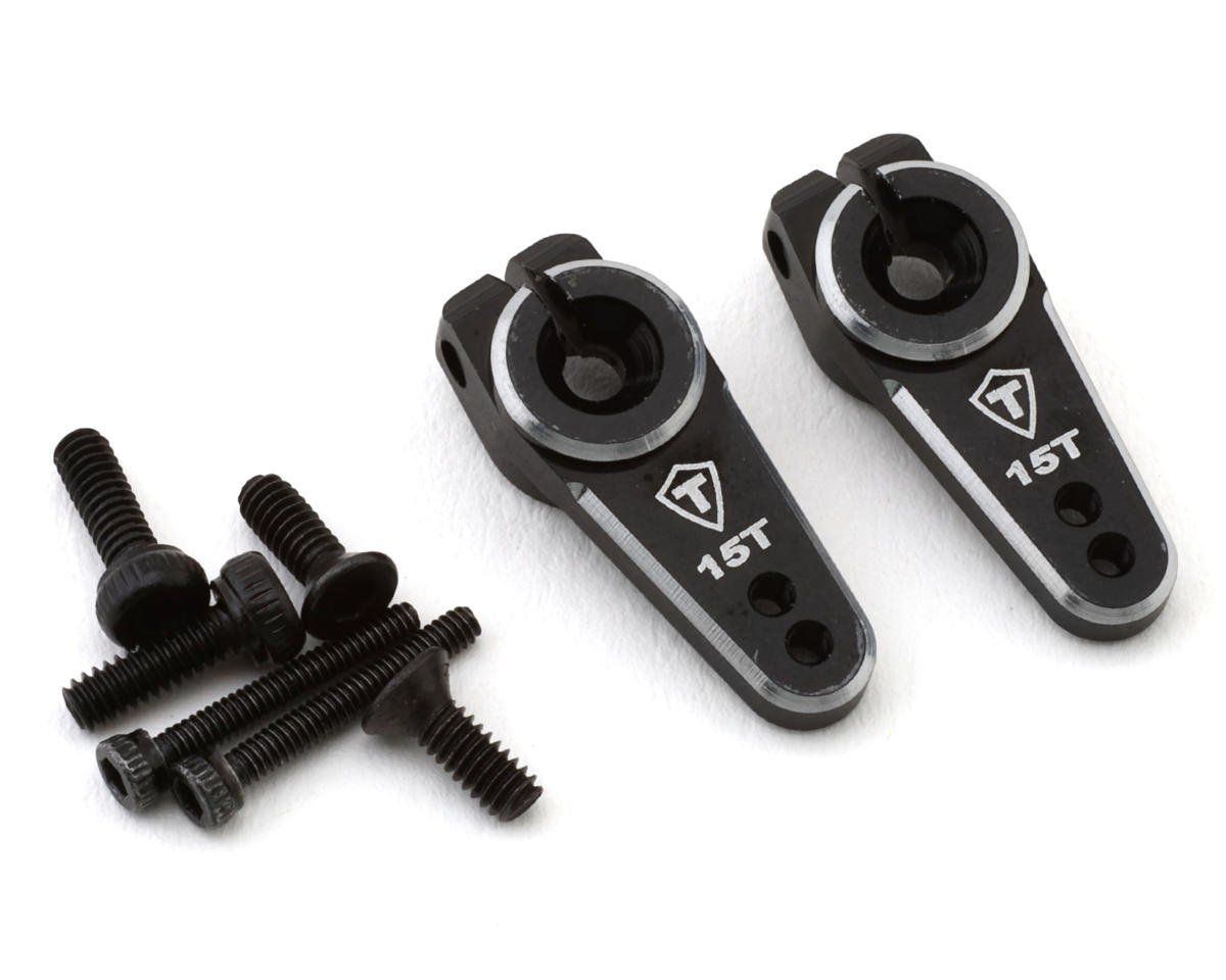 #X003EARKN9 Treal Hobby Axial SCX24 Aluminum Servo Horn (Black) (2) (15T) (Emax)