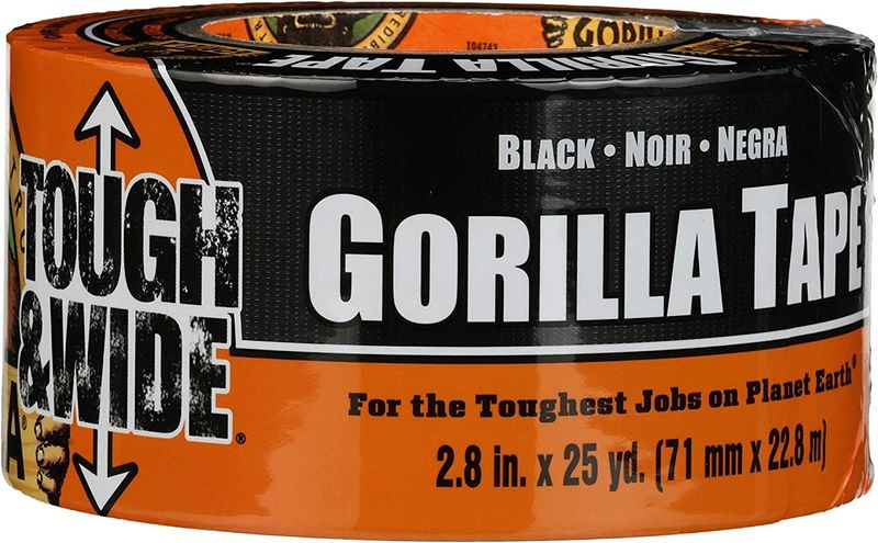 Gorilla Tough &amp; Wide Duct Tape, 2.88" x 25yd (Black) (1) #106425