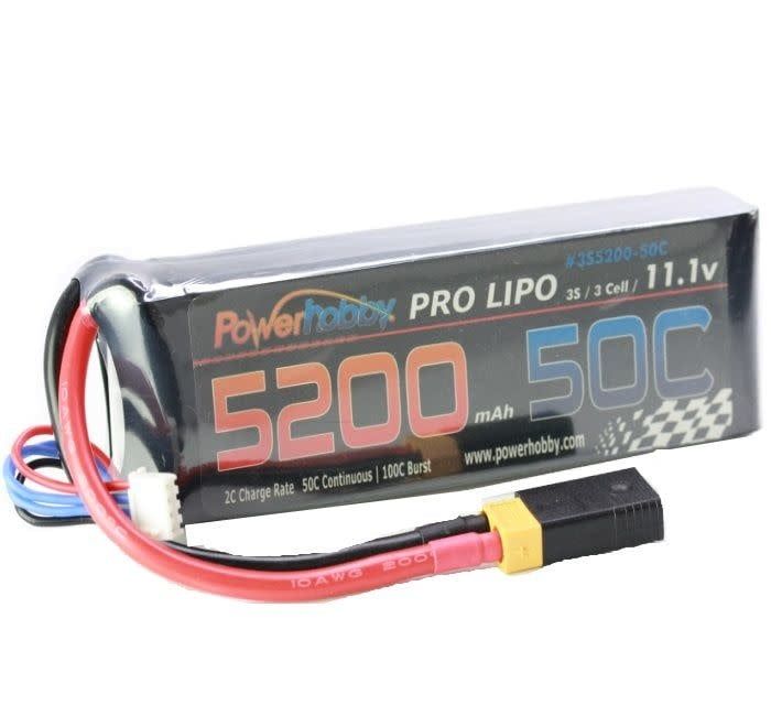 Summer Sale #PHB3S520050CXT60 Power Hobby 5200mAh 11.1V 3S 50C LiPo Battery w/Hardwired XT60 Connector