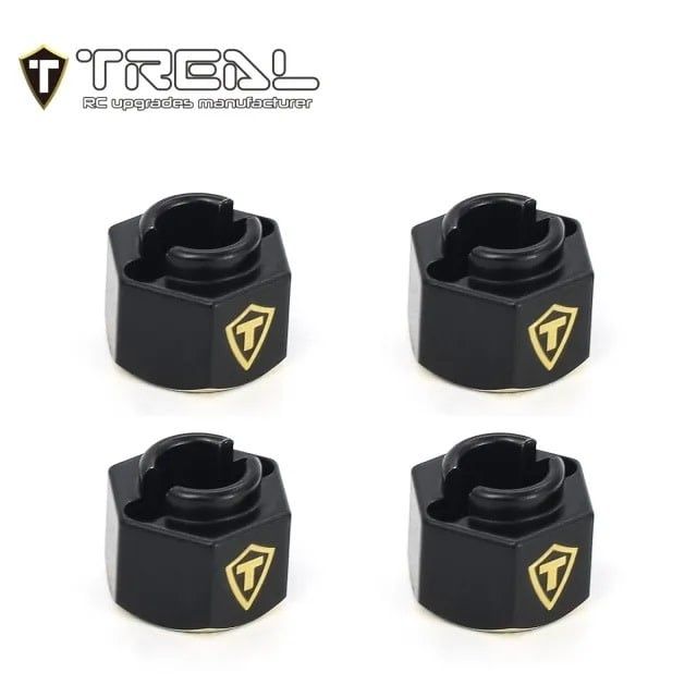 #X003K9N19V Treal Hobby TRX-4M Extended Brass Wheel Hub Hex (Black) (4) (1.3g) (+6mm Offset)