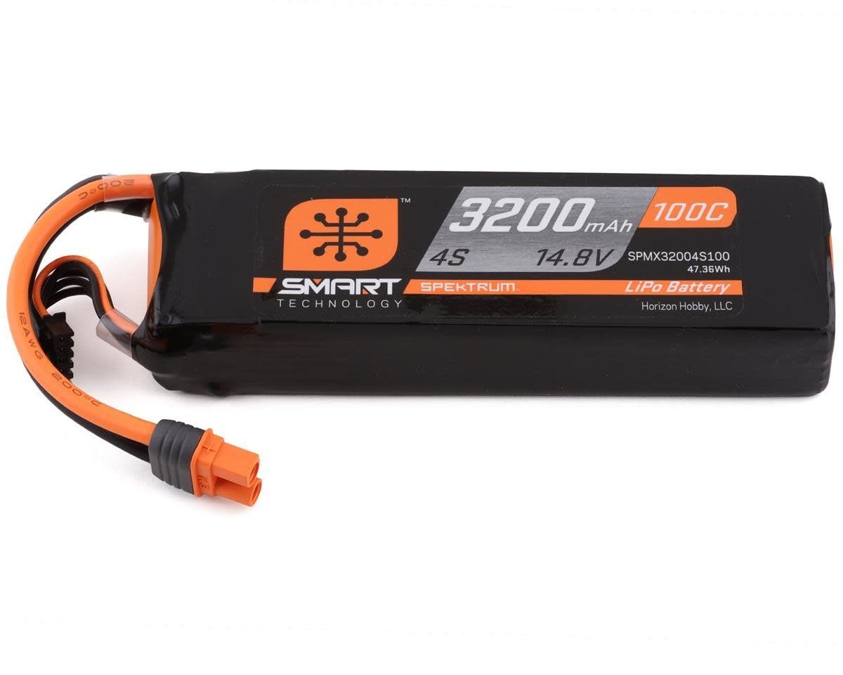 #SPMX32004S100 Spektrum RC 4S Smart LiPo 100C Battery Pack (14.8V/3200mAh) w/IC3 Connector