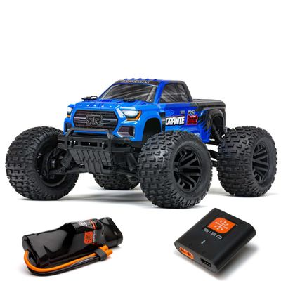 #ARA4102SV4T2 Arrma 1/10 Granite 4X2 Boost Mega 550 Brushed Monster Truck RTR, with Battery &amp; Charger, Blue