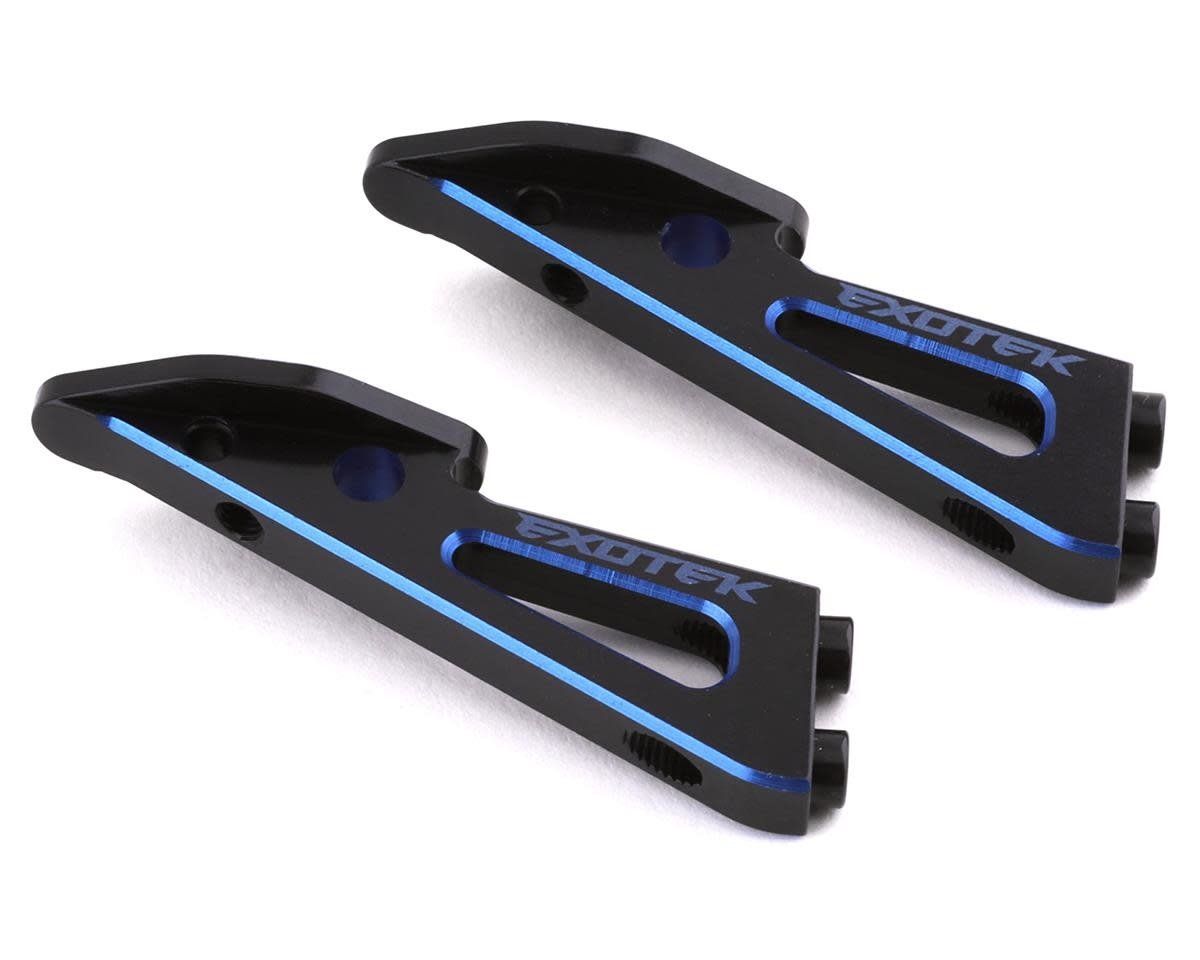 Exotek B6.3 Aluminum Wing Mounts (Black/Blue) (2) #2045