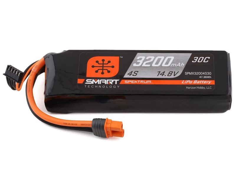 #SPMX32004S30 Spektrum RC 4S Smart 30C LiPo Battery Pack w/IC3 Connector (14.8V/3200mAh)