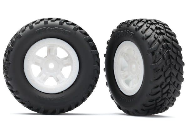 Traxxas 1/18 SCT Pre-Mounted Tires w/SCT Wheels (2) (White) #7674X