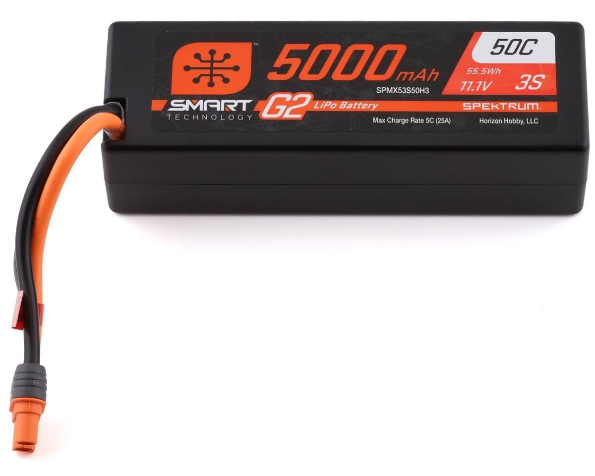 #SPMX53S50H3 Spektrum RC 3S Smart G2 LiPo 50C Battery Pack w/IC3 Connector (11.1V/5000mAh)