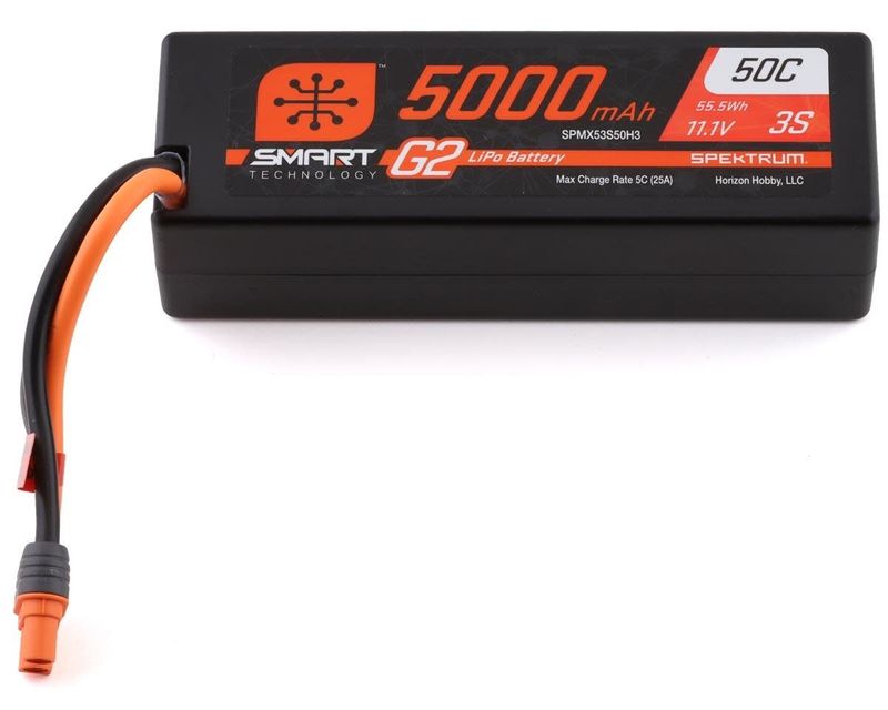 #SPMX53S50H3 Spektrum RC 3S Smart G2 LiPo 50C Battery Pack w/IC3 Connector (11.1V/5000mAh)
