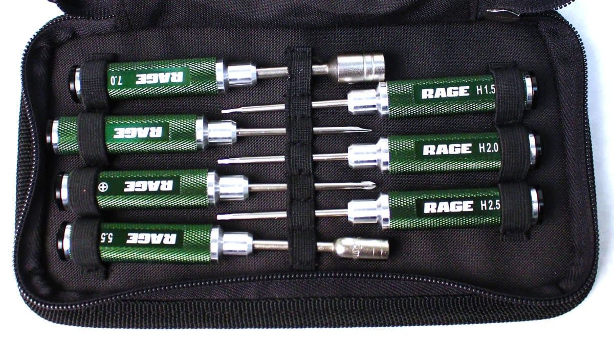 Rage RC Compact 7 Piece Machined Tool Set with Case #RGR1500