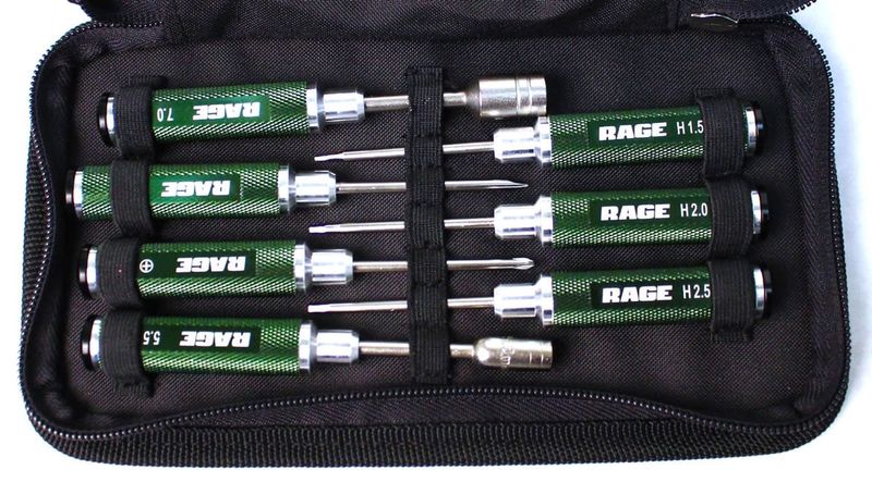Rage RC Compact 7 Piece Machined Tool Set with Case #RGR1500