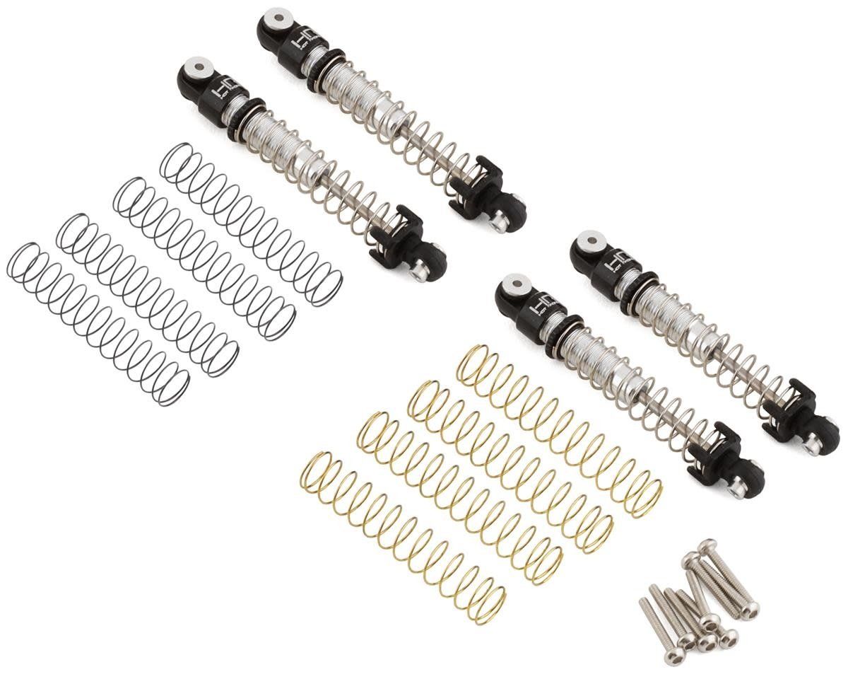 #SXTF428LTX Hot Racing Axial SCX24 Aluminum Threaded Long Travel Oil Shocks (4)
