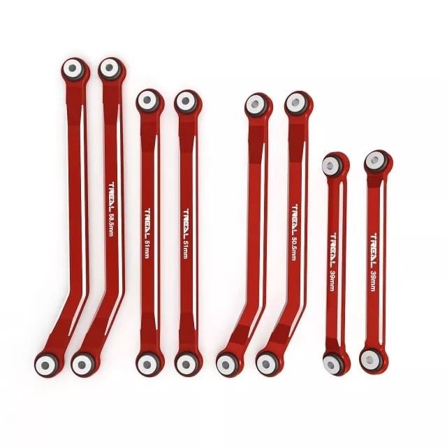 #X003AE97HV Treal Axial SCX24 High Clearance Link Set (8pc) (Red)