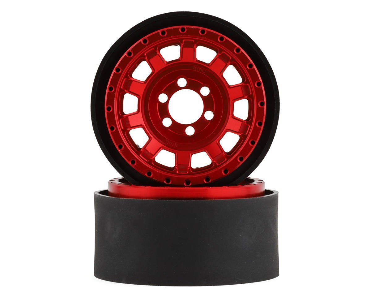 #VPS08704 Vanquish Products KMC KM236 Tank 2.2" Beadlock Crawler Wheels (Red) (2)