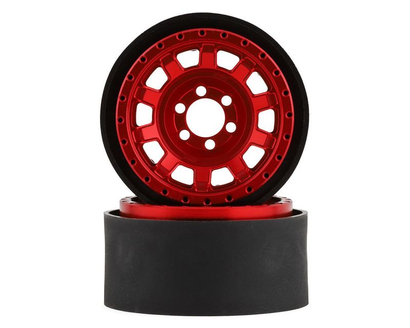 #VPS08704 Vanquish Products KMC KM236 Tank 2.2" Beadlock Crawler Wheels (Red) (2)