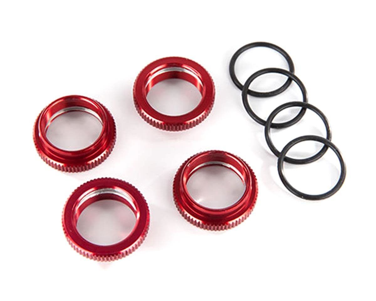 Traxxas GT-Maxx Aluminum Spring Retainer (Red) (4) #8968R