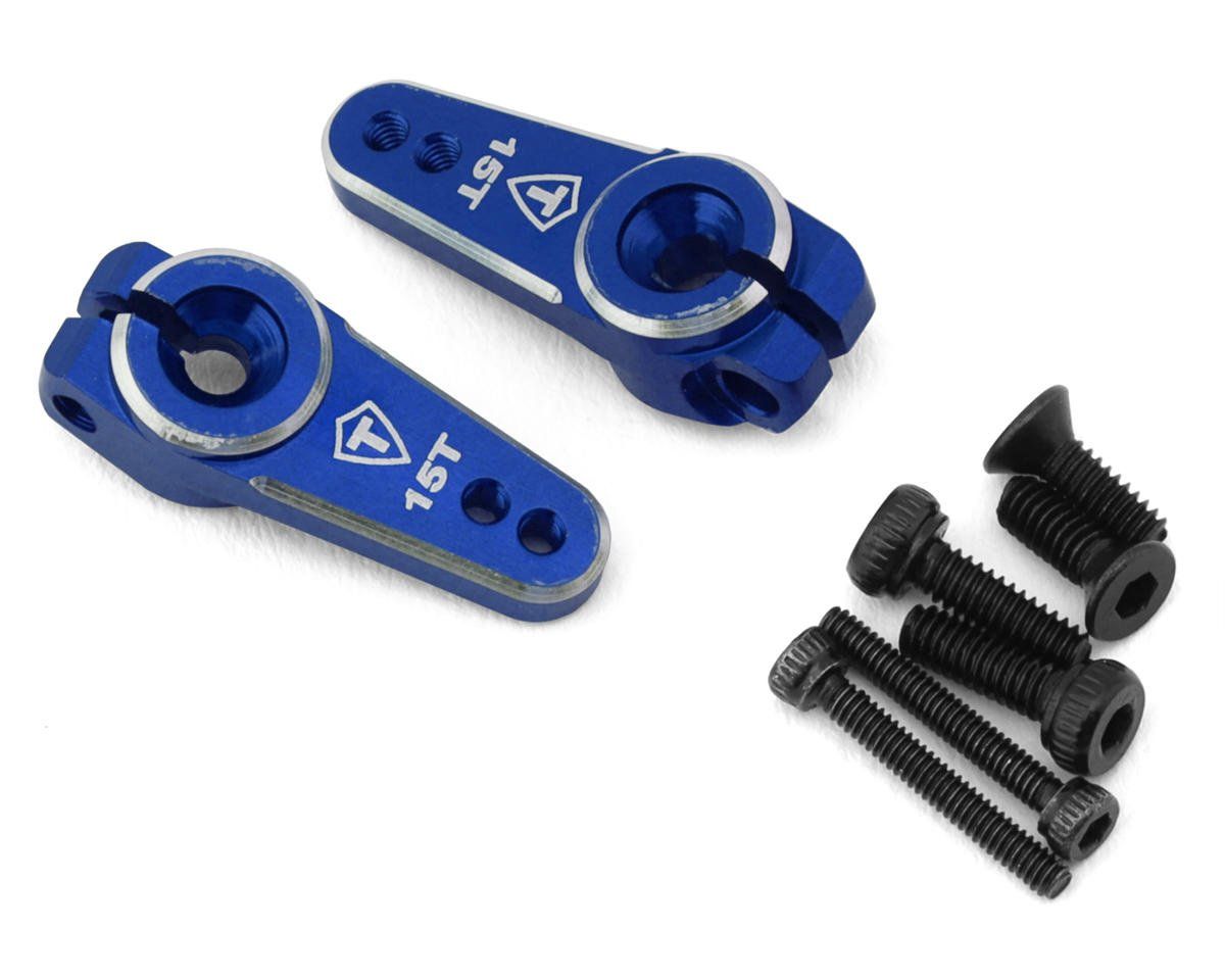 #X003EAJPU5 Treal Hobby Axial SCX24 Aluminum Servo Horn (Blue) (2) (15T) (Emax)