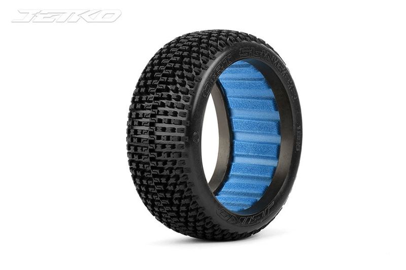 Jetko Dirt Slinger 1/8 Medium Soft Buggy Tires (Blue Grey) (2) #1005MS6201BG