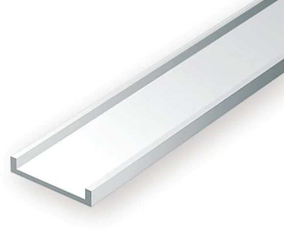 Evergreen Scale Models .188"x14" Polystyrene Channel (Opaque White) #266