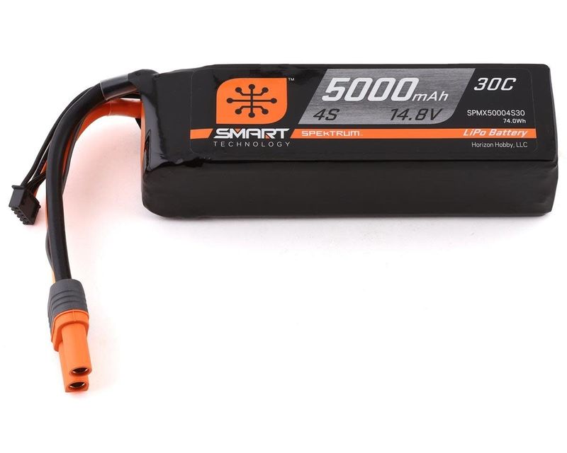 #SPMX50004S30 Spektrum RC 4S Smart 30C LiPo Battery Pack w/IC5 Connector (14.8V/5000mAh)
