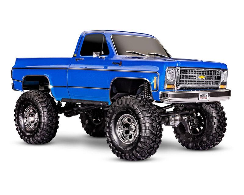#92056-4-BLUE Traxxas TRX-4 1/10 High Trail Edition RC Crawler w/'79 Chevy K10 Truck Body (Blue) &amp;/TQi 2.4GHz Radio