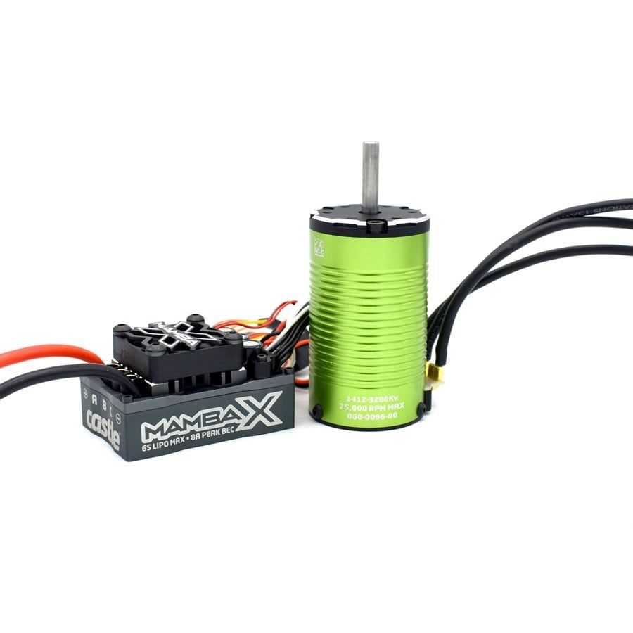 #010-0155-013 Castle Creations Mamba X SCT 1/10 Brushless Combo w/1412 Sensored Motor w/5mm Shaft (3200KV)