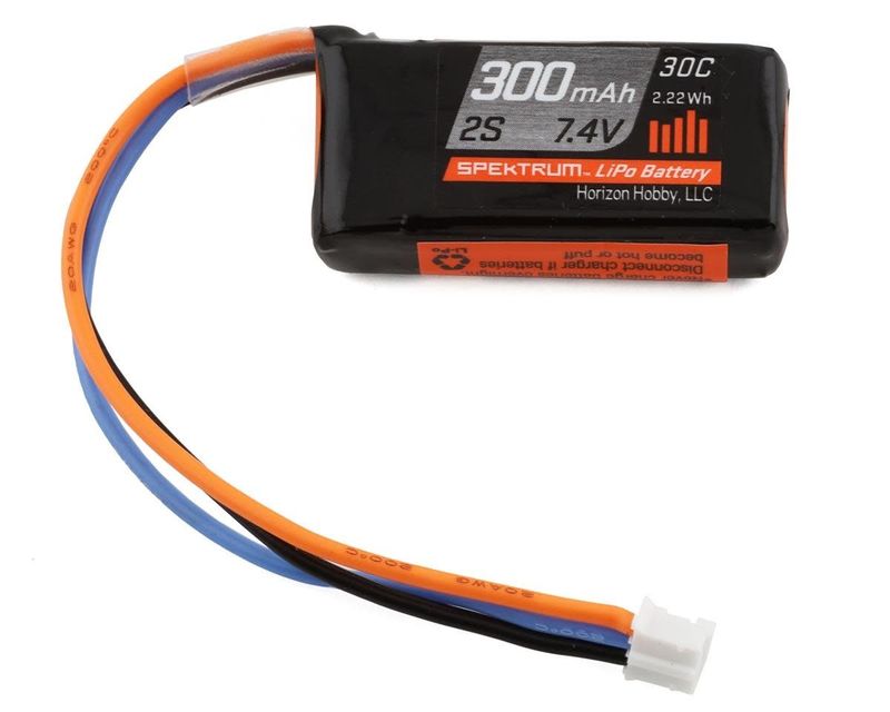 #SPMX3002S30 Spektrum RC 2S 30C LiPo Battery Pack w/PH Connector (7.4V/300mAh)