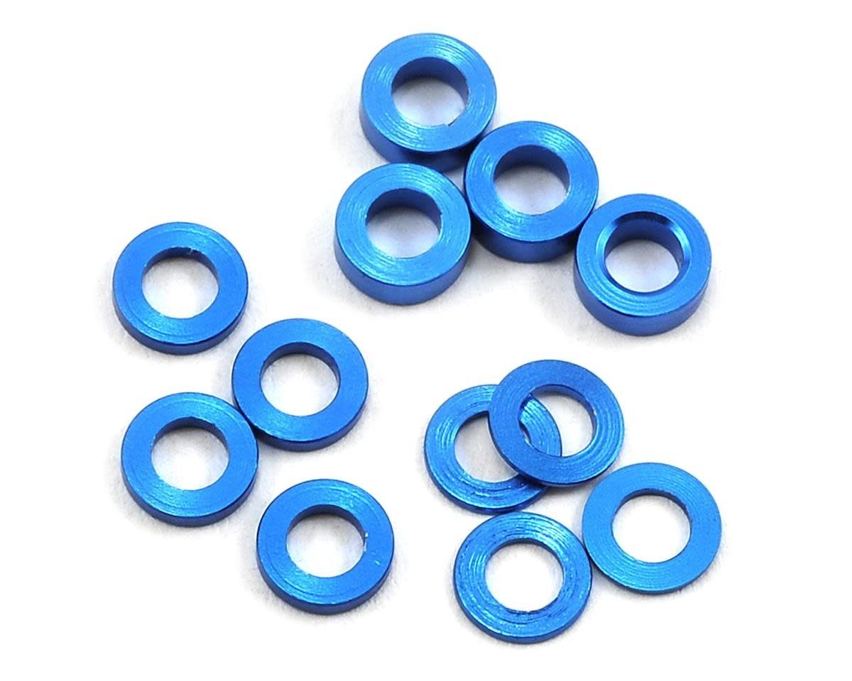 #PTK-8371 ProTek RC Aluminum Ball Stud Washer Set (Blue) (12) (0.5mm, 1.0mm &amp; 2.0mm)