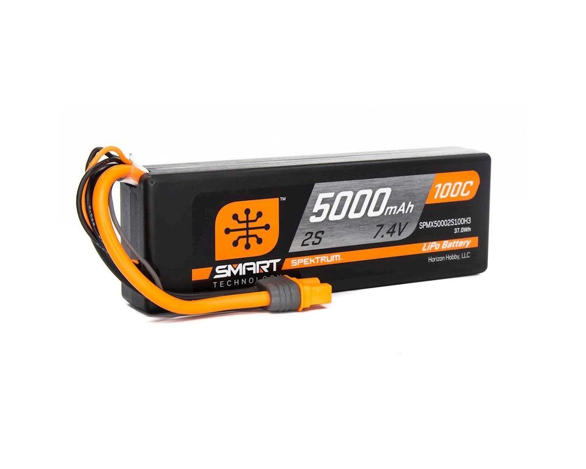 #SPMX50002S100H3Spektrum RC 2S Smart LiPo Hard Case 100C Battery Pack (7.4V/5000mAh) w/IC3 Connector