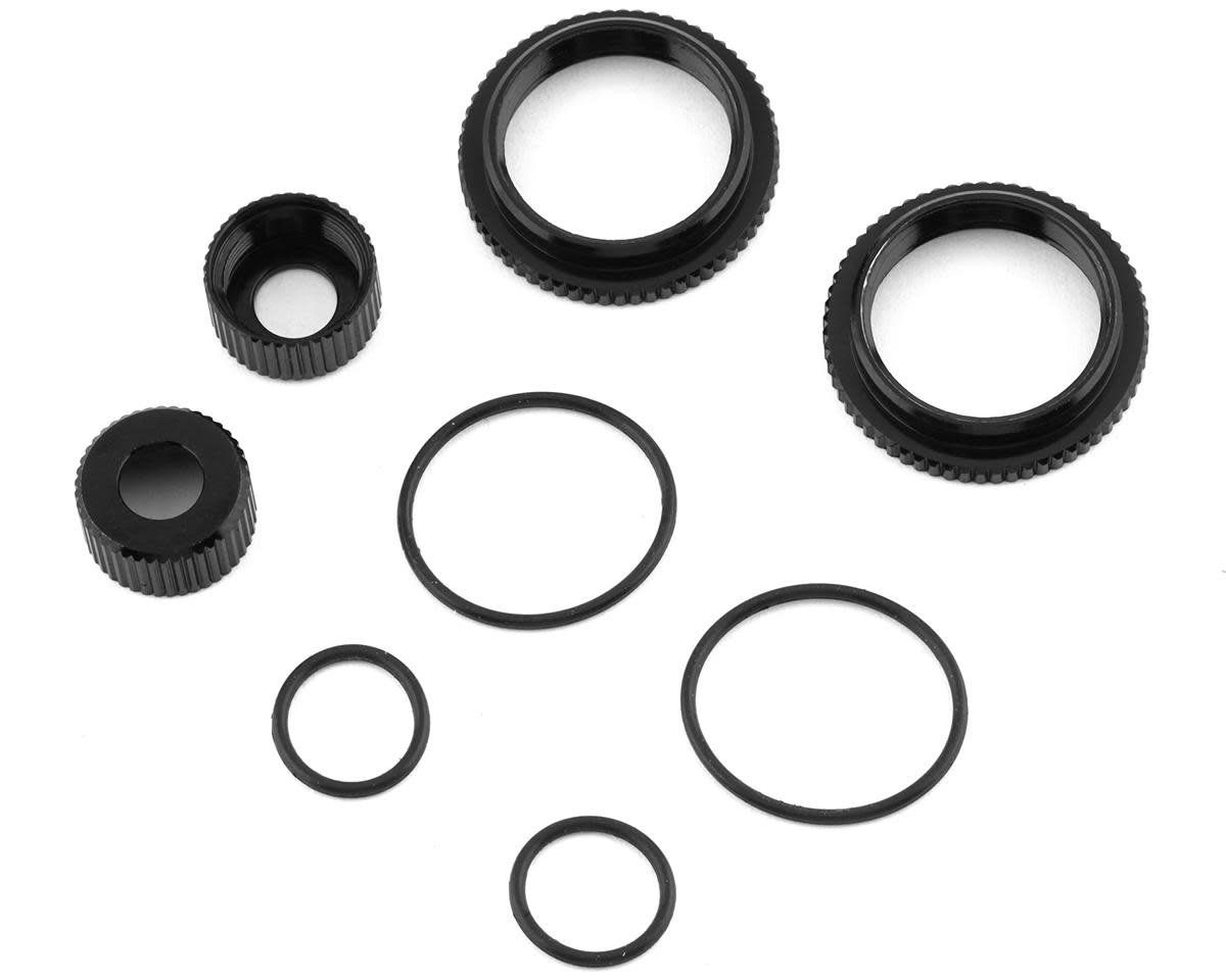 Team Associated 13mm Shock Collar &amp; Seal Retainer Set (Black) #91929