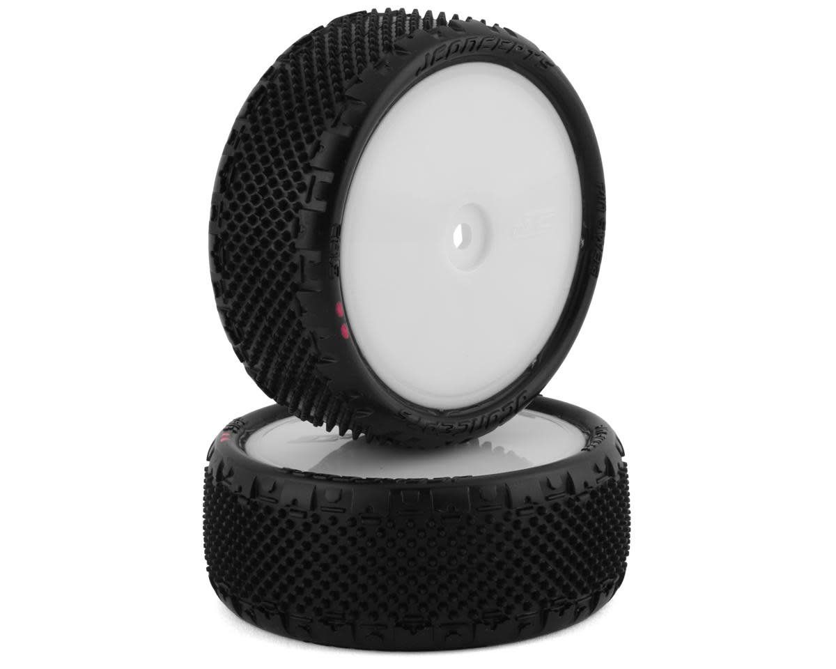 #3182-101011 JConcepts Pin Swag 2.2" Pre-Mounted 4WD Front Buggy Tire (White) (2) (Pink) w/12mm Hex