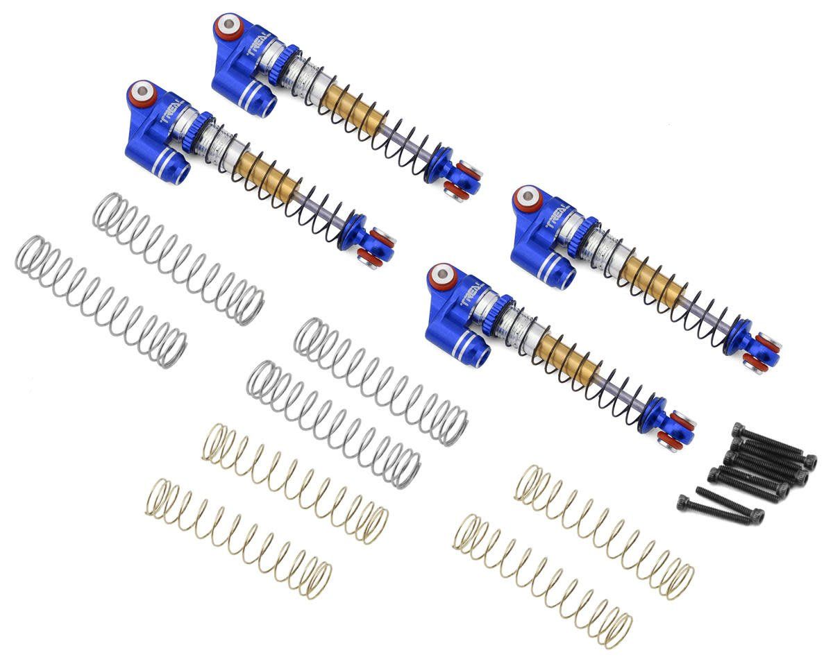 #X003A8DGN3 Treal Hobby Axial SCX24 Aluminum Long Travel Threaded Shocks (Blue) (4) (43mm)