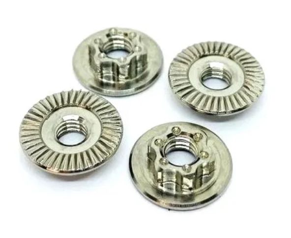 Klinik RC Low Profile M4 Large Flange Serrated Titanium Wheel Nuts (4) #KRC-LP4NUT
