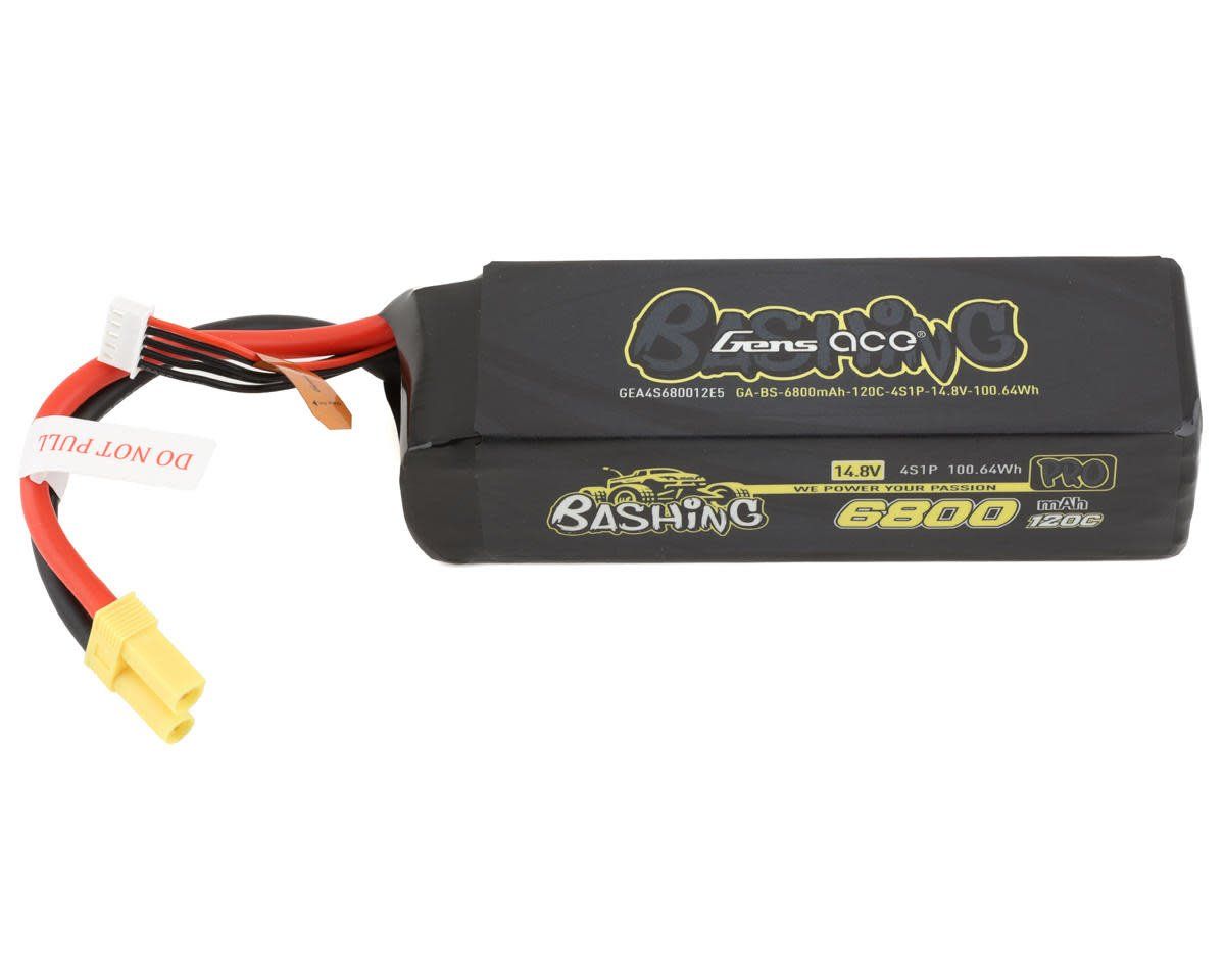 #GEA4S680012E5 Gens Ace 4S Bashing Pro LiPo Battery Pack 120C (14.8V/6800mAh) w/EC5 Connector