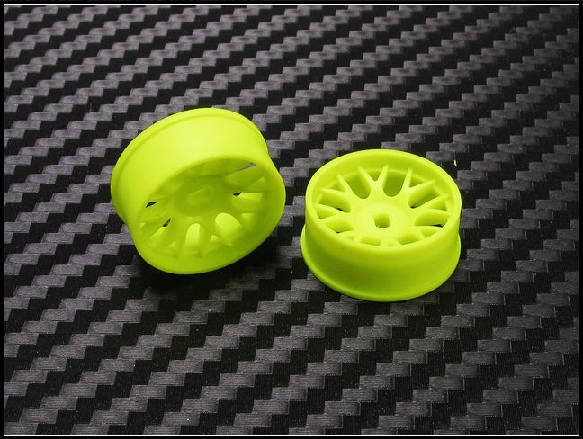 PN Racing Mini-Z AWD Machine Cut BBS Front Wheel F2 Yellow #488YF2